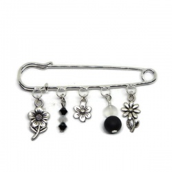 Broche épingle de 7 cm avec perle, broche pour châle, hijab