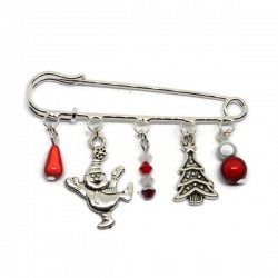 Broche épingle de 7 cm avec perle, broche pour châle