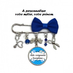 Broche à personnaliser avec le prénom et la spécialité de votre choix