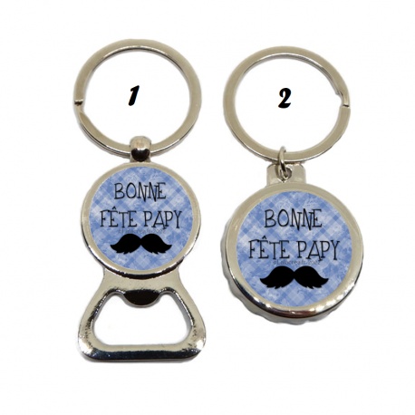 Porte clés décapsuleur, "Bonne fête papy"