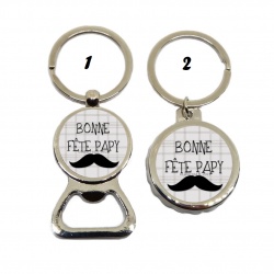 Porte clés décapsuleur, "Bonne fête papy"