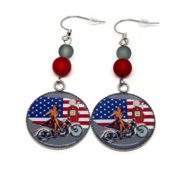 Boucles d'oreilles pin up, rétro, vintage