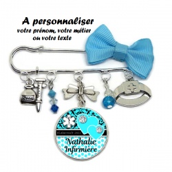 Broche à personnaliser avec le prénom et la spécialité de votre choix