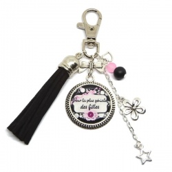 Porte clés ou bijou de sac "Pour la plus géniale des filles"
