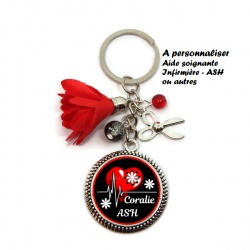 Porte clés médical à personnaliser avec le prénom et la spécialité de votre choix
