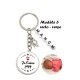 Porte clés "Je t'aime mamie" "Je t'aime papy" personnalisable recto-verso