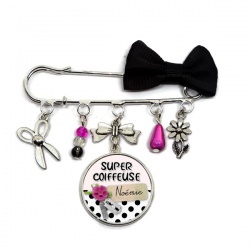 Broche coiffeuse à personnaliser avec le prénom de votre choix