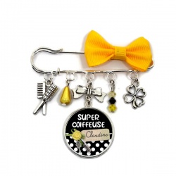 Broche coiffeuse à personnaliser avec le prénom de votre choix