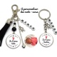 Porte clés duo  "Je t'aime tata - Je t'aime tonton" personnalisable recto-verso