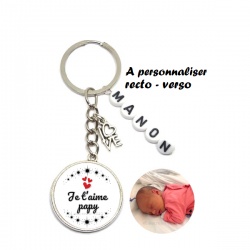 Porte clés papy recto-verso à personnaliser