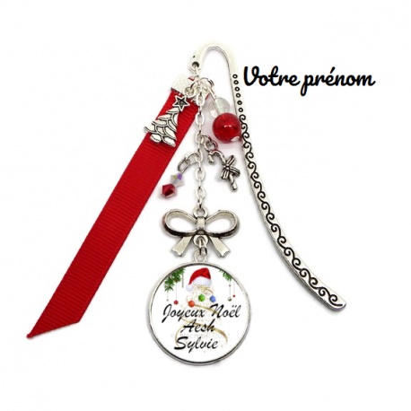 Votre prénom - Marque-pages "Joyeux noël AESH" à personnaliser