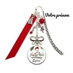 Votre prénom - Marque-pages "Joyeux noël Maîtresse" à personnaliser
