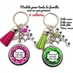 Porte clés "Pour mon adorable belle-fille, belle-mère, belle soeur, cousine, nièce...."