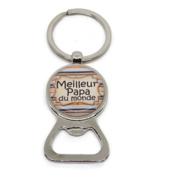 Porte clé décapsuleur "Meilleur papa du monde"