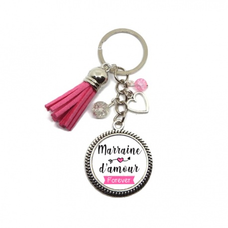 Porte clés "Marraine d'amour forever"