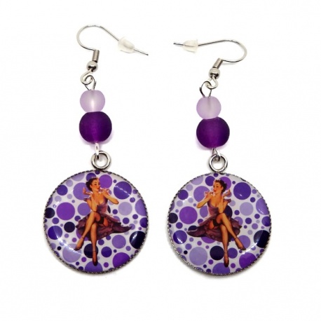 Boucles d'oreilles pin up, pin up vintage, rétro