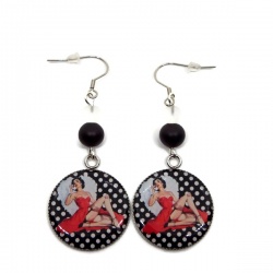 Boucles d'oreilles pin up, pin up vintage, rétro
