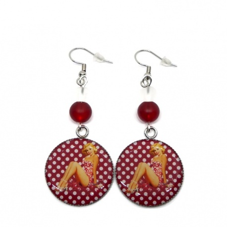Boucles d'oreilles pin up, pin up vintage, rétro