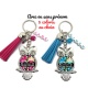 Porte clés "Ma marraine elle est trop chouette"