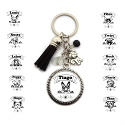 Votre prénom - Porte clés chien, 11 modèles au choix personnalisable