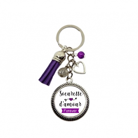 Porte clés "Soeurette d'amour forever"