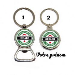 Votre prénom - Porte clés décapsuleur "Je suis un patron qui déchire" personnalisable