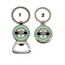 Porte clés décapsuleur "Je suis un chef formidable"