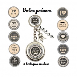 Votre prénom - Porte clés papy personnalisable