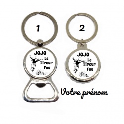 Porte clés décapsuleur pétanque  "Le tireur fou" à personnaliser