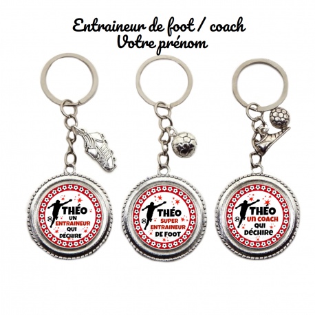 Porte clés "Entraineur de foot / coach" à personnaliser
