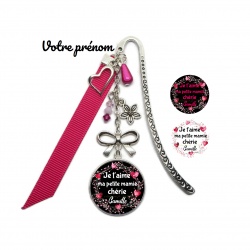 Votre prénom - Marque-pages mamie, "Je t'aime ma petite mamie chérie" personnalisable