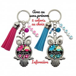 Porte clés "Une infirmière trop trop chouette"