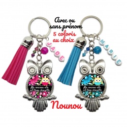 Porte clés "Ma nounou elle est trop chouette"
