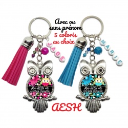 Porte clés "Mon AESH elle est trop chouette"