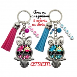 Porte clés "Mon ATSEM elle est trop chouette"