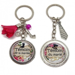 Duo Porte clés "Témoin de la mariée", "Témoin du marié"