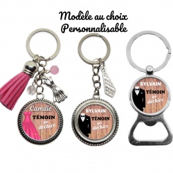 Votre prénom, Porte clés, décapsuleur, "Témoin qui déchire" personnalisable