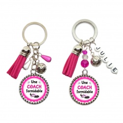 Porte clés COACH féminin "UNE COACH FORMIDABLE" personnalisable