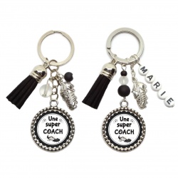 Porte clés COACH féminin "UNE SUPER COACH" personnalisable