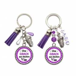 Porte clés COACH féminin "UNE COACH QUI DECHIRE" personnalisable