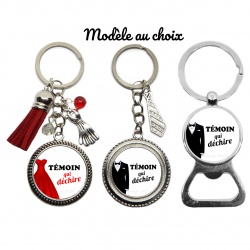 Porte clés, décapsuleur, "Témoin qui déchire" modèles au choix