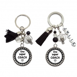 Porte clés COACH de basket "UNE SUPER COACH" personnalisable