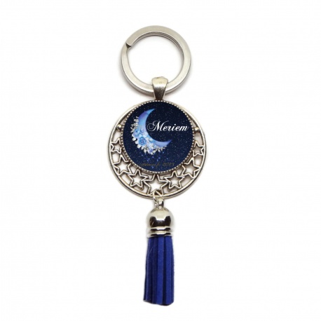 Votre prénom, Porte-clés lune personnalisable