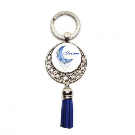 Votre prénom, Porte-clés lune personnalisable
