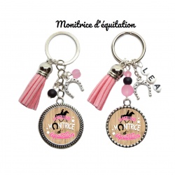 Porte clés Monitrice d'équitation personnalisable