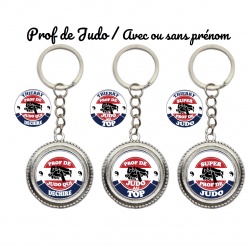 Votre prénom - Porte clés Prof de judo personnalisable