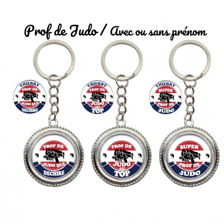 Votre prénom - Porte clés Prof de judo personnalisable