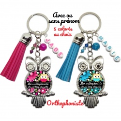 Porte clés "Mon orthophoniste elle est trop chouette"