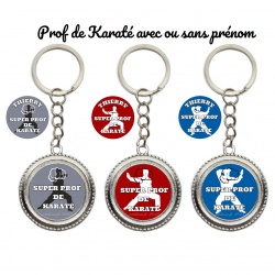 Votre prénom - Porte clés Prof de karaté personnalisable