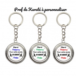 Votre prénom - Porte clés Merci pour cette année de Karaté" personnalisable